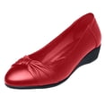 thumbnail image 1 of B91xZ Chaussures pour Femmes Bout Rond Plats Extensibles Mode Décontractée Fête Chaussures Plates, Rouge 6.5, 1 of 4