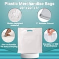 thumbnail image 4 of Pack of 250 White Shopping Bags with Die Cut Handle 20 x 20 x 5 Thickness 1.7 Mil. Bottom Gussset. Low Density Polyethylene Bags 20x20x5 Retail Plastic Bags. Poly Bags with Die-Cut Handles., 4 of 7