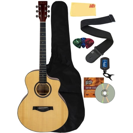 Vault EA-40 Full-Size Solid Spruce Top Cutaway Acoustic Guitar - Mahogany w/ Gig Bag