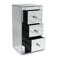 thumbnail image 3 of Nightstand, Nightstand, Mirrored Nightstand, Bedroom Nightstand, MDF Nightstand, Mirrored Nightstand, Three Drawer Nightstand, Mirrored Nightstand with Clear Knobs, 3 of 4