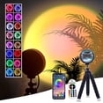 thumbnail image 1 of Proyector de lámpara de puesta de sol Lámpara de proyección de puesta de sol LED cambiante multicolor, lámpara de luz solar de rotación de botón de interruptor para dormitorio, fotografía, f, 1 of 5