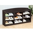 thumbnail image 5 of Xukmct 9 Shelves Shoes Storage Bench for Home, Living Room, Dark Brown, 5 of 5