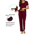thumbnail image 6 of Avidlove Women Maternity Nursing Pajama Set Breastfeeding Sleepwear Short Sleeve Top and Long Pants Postpartum Pjs, 6 of 7