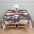thumbnail image 3 of Pioneer Flower Floral Print Pattern Square Tablecloth,Waterproof Square Table Cover,Wipeable Spillproof Washable Table Cover for Home Kitchen Party Decor 42"X42"(107x107cm), 3 of 6