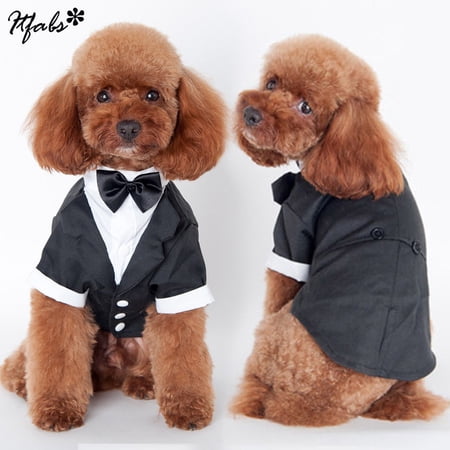 Mubineo Dog Party Tuxedo Suit  Bow Tie  Charming Wedding Puppy Costume Cat Clothes Buttons