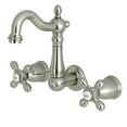 thumbnail image 5 of Kingston Brass  Heritage Two-Handle 3-Hole Wall Mount Bathroom Faucet Brushed Brass Brushed, 5 of 5