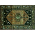 thumbnail image 1 of Ahgly Company Machine Washable Indoor Rectangle Persian Turquoise Blue Traditional Area Rugs, 7' x 10', 1 of 4