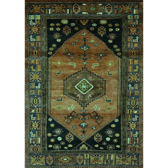 Ahgly Company Machine Washable Indoor Rectangle Persian Turquoise Blue Traditional Area Rugs, 5' x 7'