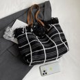 thumbnail image 3 of Las bolsas de asas de las señoras del viaje de la capacidad grande forman el enrejado portátil simple casual, 3 of 8