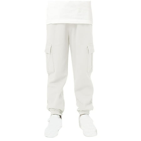

Mhoxuto Children Cargo Pants Kids Active Elastic Waist Jogger Sweatpants Teens Baggy Streetwear Wide Leg Pant with Pockets