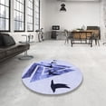 thumbnail image 4 of Ahgly Company Tapis Rond Lavable en Machine Intérieur Transitionnel Bleu Lavande, 7 Pieds Rond, 4 of 7