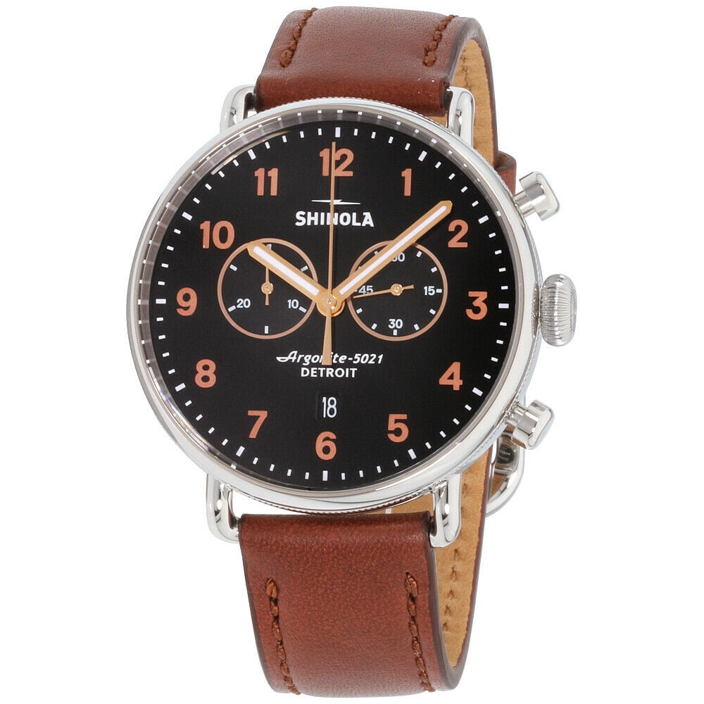 shinola men's canfield's black dial watch