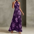 thumbnail image 5 of Erwazi Summer Dresses for Women Halter Sleeveless Floral Print Waist Slim Flowy Maxi Beach Vacation Dress, 5 of 5