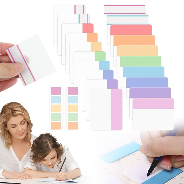 Onglets d'Index Adhésifs Pages de Livre 500 Pcs 2 Pouces Pages Colorées Inscriptibles Marqueurs Onglets de Fichiers Repositionnables Étiquettes Autocollants de Lecture pour Livres Carnet