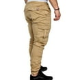 thumbnail image 4 of Men's Cargo Pants Slim Fit Sweatpants Pencil Jogger Drawstring Elastic Outdoor Trousers with Pockets, 4 of 4