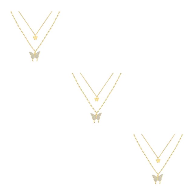 Qarigey Collar de borlas de mariposas brillantes para mujeres elaborado con mano de obra fina joyería de boda oro Type1 NO1