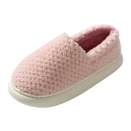 

Women Walking Shoes Winter Couples Women Warm Home Baotou Cover The Heel Plush Soft Bottom Comfortable Solid Color Flat Cotton Slippers slipper for Women Plush Pink