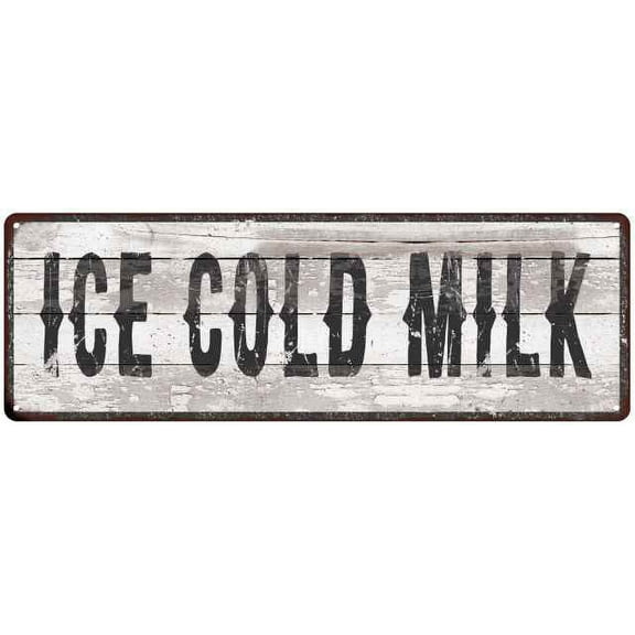 ICE COLD MILK Ship Lap Look Country Chic 6x18 Metal Sign Wall Decor 206180044160