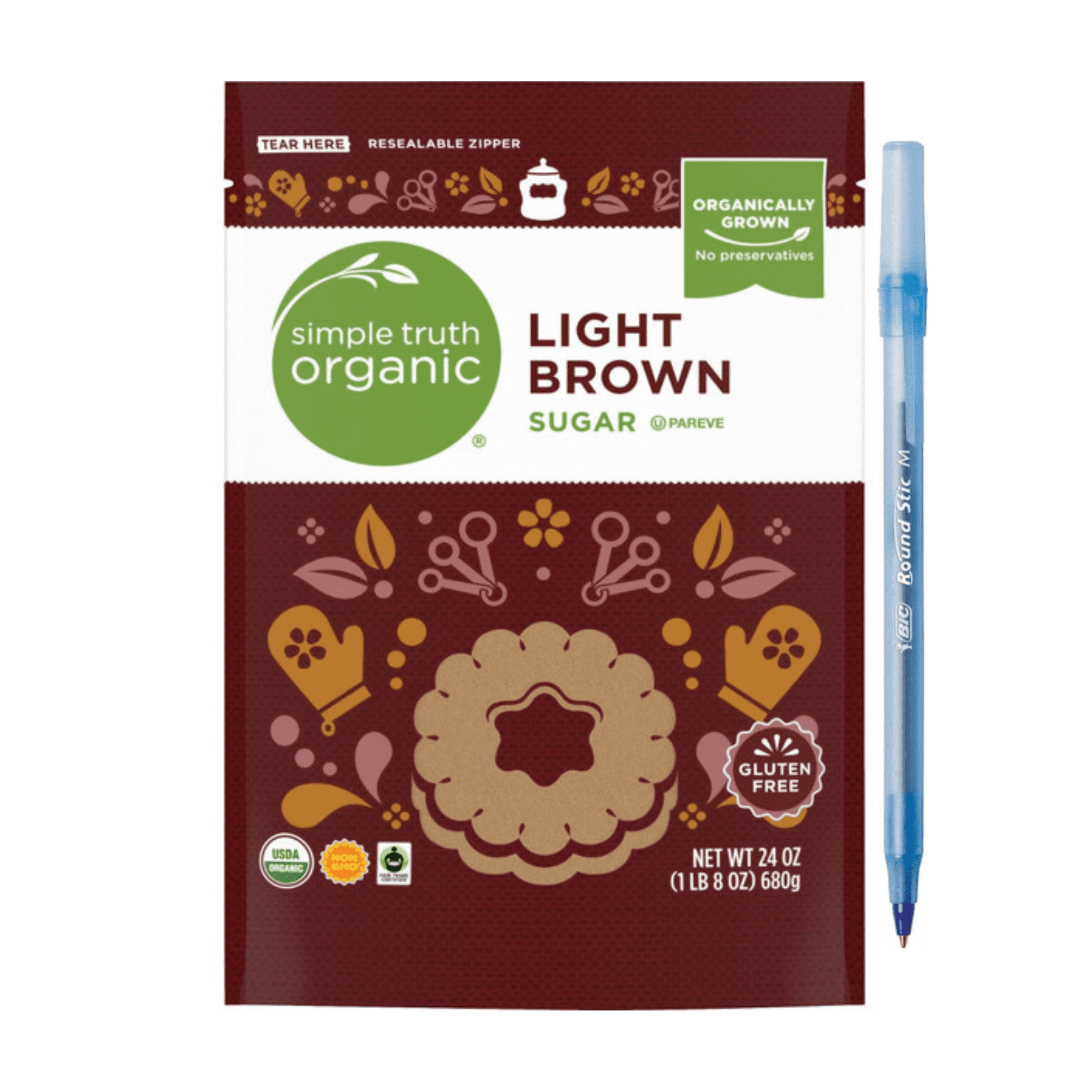 Wholesome Live Sweetly Organic Light Brown Sugar, 24 oz, Fair