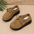 thumbnail image 5 of Willtoo Platform Shoes for Women Faux Suede Lace Up Casual Shoes Thick Sole Round Toe Sneakers, Non-Slip Comfortable Walking Footwear, 5 of 6