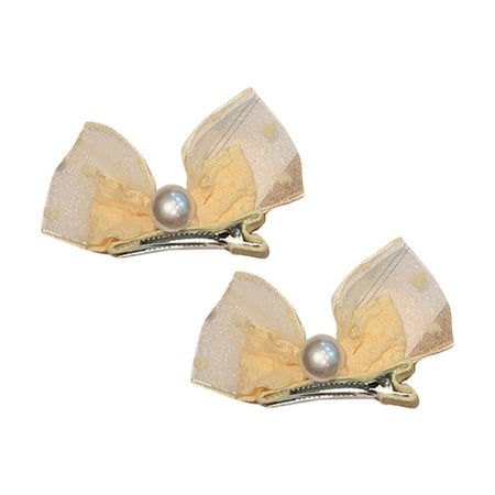 

QHFBli Nymph Pearls Hair Clip Shivering-butterfly Hairclips Accessories Headdress Jewelry Plain Headwear Pearls Headdress