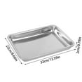 thumbnail image 3 of 1 Pc Baking Sheet Stainless Steel Compact Toaster Oven Pan Tray Stainless Steel Cookie Sheet Baking Pan Tray for Toaster Oven Heavy Duty & Healthy Deep Edge Dishwasher Safe, 12.59"x8.66"x0.78", White, 3 of 4