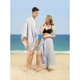 thumbnail image 3 of American Soft Linen Premium Turkish Peshtemal Beach Towel - Lightweight, Quick-Drying Terry Cloth, 35x60 Inches, Sand-Free, Soft & Absorbent, Navy Blue, 3 of 7