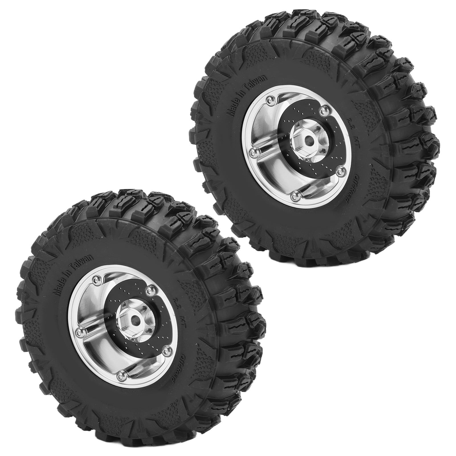 4PCS Rock Crawler Car 2.2" Tires & Beadlock Wheel Rim For 1/10 OD=125MM HEX=12MM 
