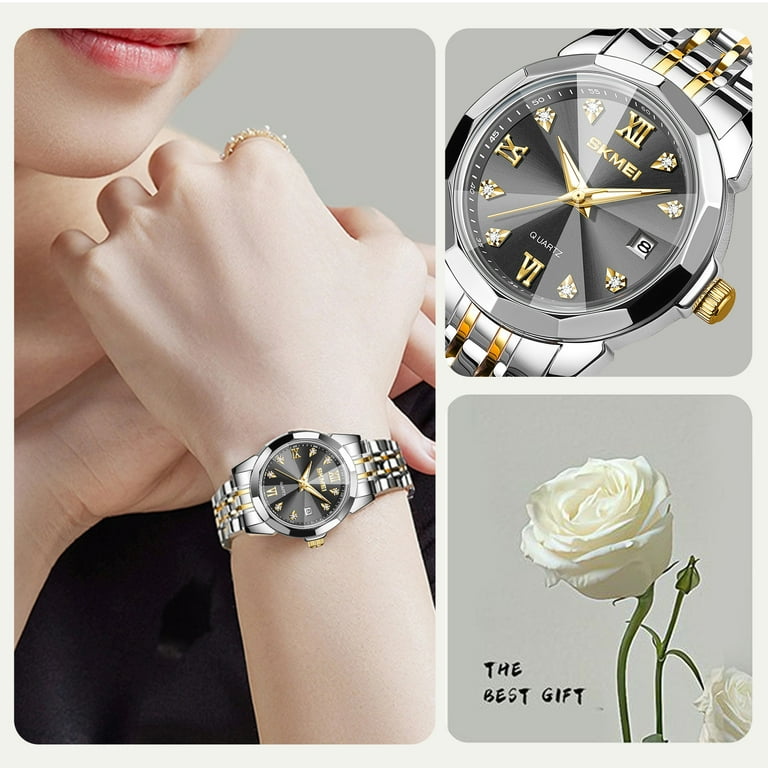 SKMEI Watch for Women Fashion Leisure Commercial Affairs Female Womens Quartz Stainless Steel Waterproof Luminous Wrist Watch