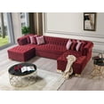 thumbnail image 4 of Portofino Maroon Velvet Double Chaise Sectional, 4 of 16