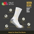 thumbnail image 5 of Fruit of the Loom Work Gear Crew Socks for Men, White, Sizes 6-12 (10-Pack), 5 of 6