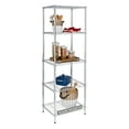 thumbnail image 2 of Honey-Can-Do 5-Shelf Steel Heavy Duty Adjustable Storage Shelves, Chrome, Holds up to 250 lb per Shelf, 2 of 5