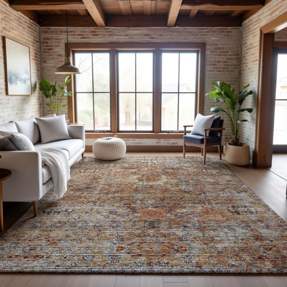 Addison Rugs Mayfield Premium Machine Washable Traditional Global Coral Rectangle Rug, 10' x 14'