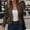 Coffee, variant on Women's Plus Size Trendy Jacket Solid Color Double Breasted Suede Decorative Pockets