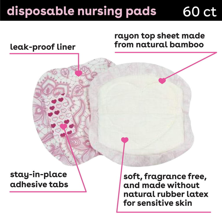 Bamboobies Nursing Pads for Breastfeeding Reusable Washable Breast Pads  Super Soft Rayon Made From Bamboo Milk Proof Liner Perfect Baby Shower  Gifts