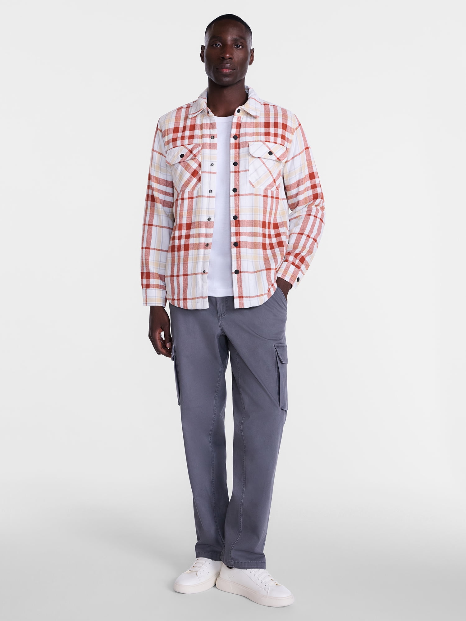 George Men's and Big Men's Shirt Jacket with Long Sleeves, Sizes S-3XL