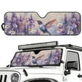 thumbnail image 2 of Uorisanigo Windshield Sunshade Sun Shade Floral Hummingbird Print Heat Shield Compatible with Jeep Wrangler JK JKU JL JLU1997-2024, Sun Visor Mat Protection for Car Interior, 2 of 7