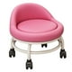 thumbnail image 5 of Asiento rodante bajo perfecl con respaldo Taburete corto de cuero PU rosa, 5 of 8