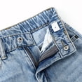 thumbnail image 5 of KIDSCOOL Little Big Girls Washed Denim Pants Casual Wide Leg Ripped Jeans,Blue,7-8 Years, 5 of 7