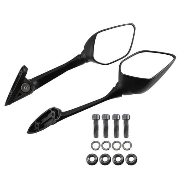 Universal Front Side Mirrors Rearview Wind Wing Mirror Replacement Black Clear 1 Pair