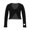 Black, variant on iiniim Kids Girls' Ballet Dance Wrap Top Cotton V Neck Long Sleeves Cover Up Blouse