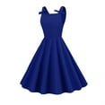 thumbnail image 3 of LYEAA Vintage Dresses for Women Plus Size Sleeveless Flowy Elegant Midi Dresses Solid Casual Dressy 1950s Backless A-line Pullover Dresses Modest Holiday Dresses Blue S, 3 of 5