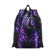 thumbnail image 2 of Picia Purple Plant White Tiger Printed Canvas Daypack - Stylish and Durable Vintage Compact Backpack - Class, Work, Travel, or Laptop Bookbag,Organized Compartments-Medium, 2 of 6