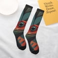 thumbnail image 4 of Daiia Sports Socks Colorful Reptile And Leaves Printed Novelty Crew Socks for Men Women Knee High Socks Cotton Socks Soft & Breathable Support Unisex Socks, 4 of 9