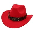 thumbnail image 4 of Cowgirl Hats Women Womens Sun Hat Red Cowboy Hat Fashion Hats for Men One Size, 4 of 4