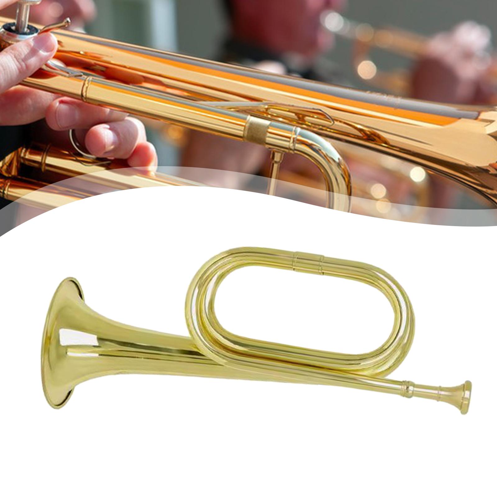 Blowing Bugle Musical Instrument Portable Trumpet Large Opening Powerful Sound for Beginner Training