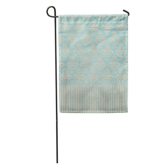 POGLIP Blue Wall Vintage in Effect Can Be Removed Pattern Victorian Garden Flag Decorative Flag House Banner 28x40 inch
