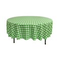thumbnail image 1 of LA Linen TCcheck72R-LimeK84 Nappe à Carreaux Vichy en Polyester, Blanc et Lime - Ronde de 72 Po, 1 of 3