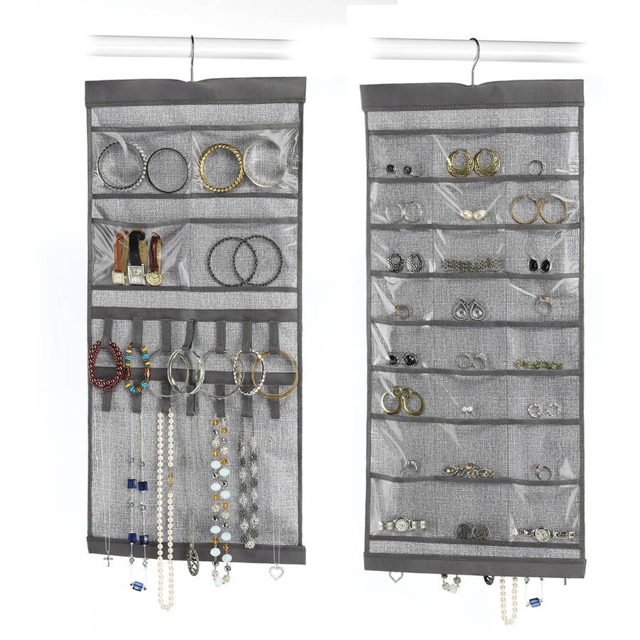 Whitmor 62834895 13.5 W x 28.5 H Grey Hanging Jewelry Organizer