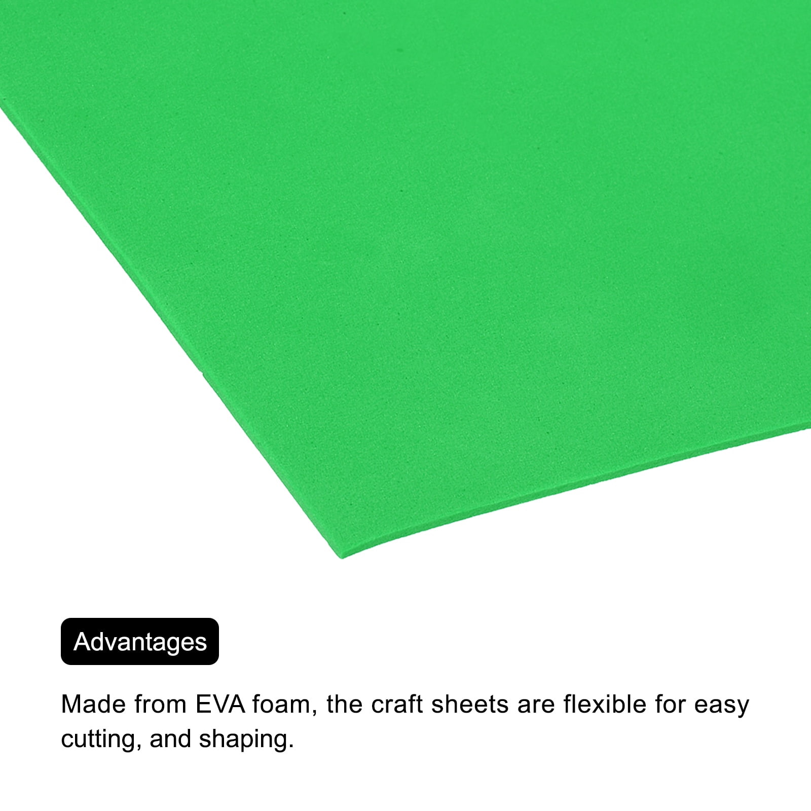 Uxcell EVA Foam Sheets Bright Green 39.4 Inch x 39.4 Inch 2mm Thick Crafts Foam Sheets for Costumes, Arts and Crafts Projects Pack of 1